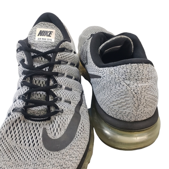 Nike Mens Size 14 Air Max 2016 Black and White Running Sneakers - Picture 7 of 9